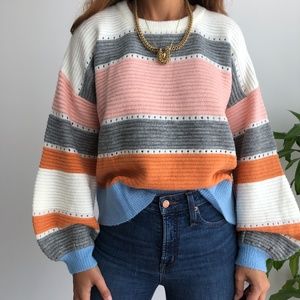 Lumiere striped oversized knit sweater  M